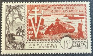 COMORO ISLANDS # C4-MINT/NEVER HINGED---SINGLE--AIR-MAIL--1954(LOTB)