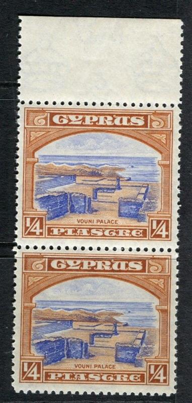 CYPRUS; 1934 early GV issue fine Mint MNH unmounted 1/4pi. Margin pair