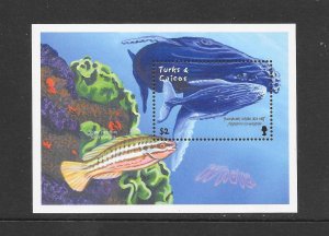 WHALES - TURKS & CAICOS #1387 HUMPBACK WHALE S/S MNH