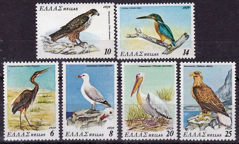 GREECE SC#1313-1318 PROTECTED BIRDS (1979) MNH