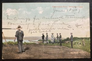 1907 Pembroke Canada Picture Postcard Cover Observation point Petawawa Camp