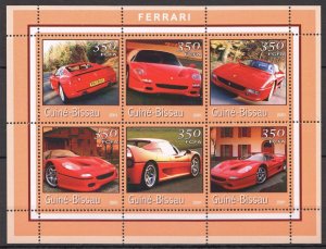 O0167 2001 Guinea-Bissau Cars Ferrari Transport 1Kb Mnh