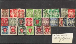 DANZIG   168-92 + TYPES   USED/MLH/MNH