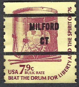 United States #1615 7.9¢ Drum (1976). Coil. Perf. 10 vertically. Used.