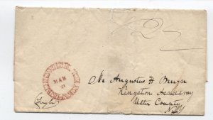 c1830s New Brunswick NJ red hollow letter rimless CDS stampless cover [k.498]