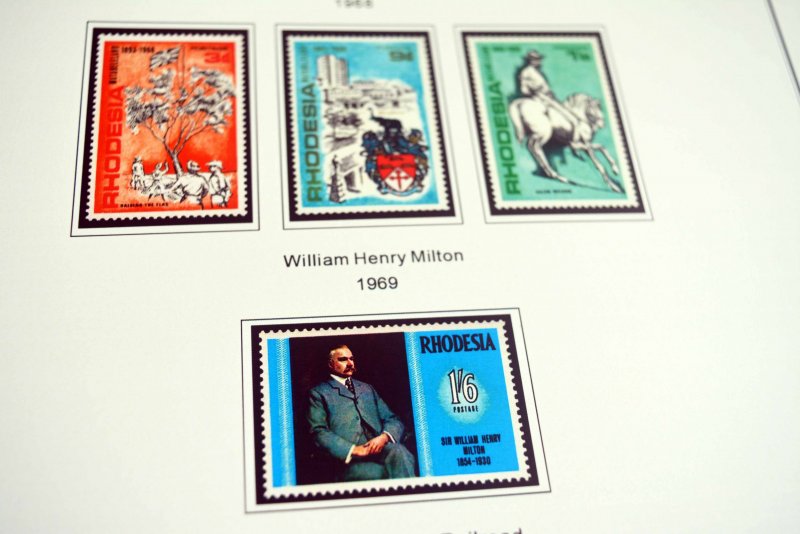 COLOR PRINTED RHODESIA 1890-1978 STAMP ALBUM PAGES + PDF LIBRARY (66 ill. pages)