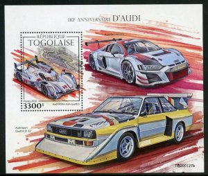 TOGO 2020  110th ANNIVERSARY OF AUDI  SOUVENIR SHEET MINT NEVER HINGED