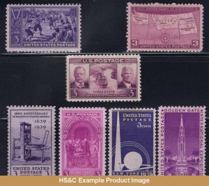 HS&C: 1939 US Commemorative Stamp Year Set MNH #852-858 F/VF