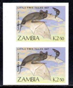 Zambia - 1989 Bats K2.50 Imperf Pair MNH** SG 572v