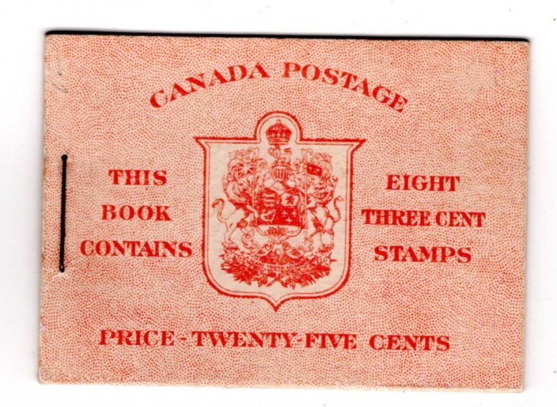 Scott BK34a (Eng.), 1942-47 Issue, 2 panes of 4 (251a), VF, Canada booklet s