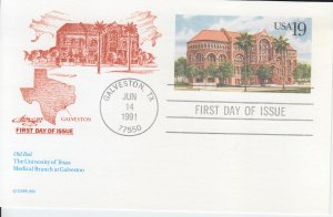 1991 United States Old Red  Univ of Texas Post Card (Scott UX155) Artmaster  FDC