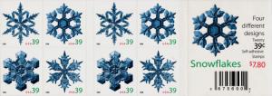 2006 39c Christmas Snowflakes, Booklet of 20 Scott 4105-4108 Mint F/VF NH