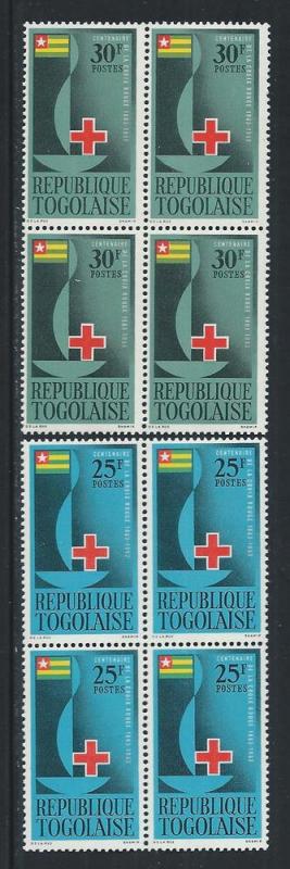 TOGO SC# 452-3 B/4 FVF/MNH 1963