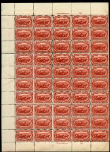 UNITED STATES 2c TRANS-MISSISSIPPI SHEET SCOTT #286 MINT NEVER HINGED PSE CERT