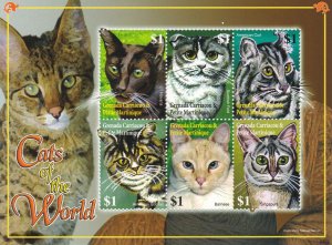 Grenada - Grenadines # 2700 & 2701, Cats, Souvenir Sheets NH, 1/2 Cat.