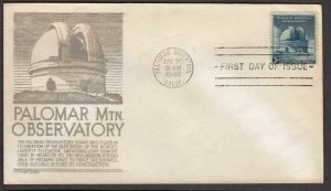 1948 Palomar Observatory Sc 966-3 FDC with C. Stephen Anderson cachet