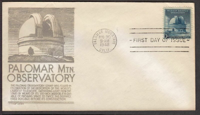 1948 Palomar Observatory Sc 966-3 FDC with C. Stephen Anderson cachet
