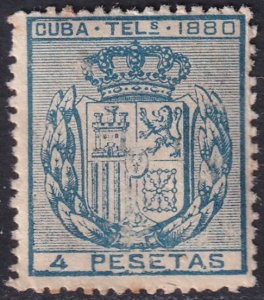 Cuba 1880 telégrafo Ed 51 telegraph MH* disturbed gum