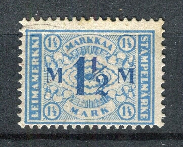 FINLAND; 1890s early classic Leimamerkki Revenue issue 1.5M. used value