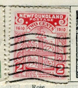 NEWFOUNDLAND; 1910 early Pictorial issue fine used 2c. value