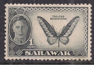 Sarawak 1950 KGV1 1c Troides brookiana Butterfly MM SG 171 ( F604 )