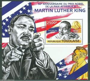 TOGO 2014 50th ANNIVERSARY MARTIN LUTHER KING, JR. NOBEL PEACE PRIZE S/S MINT NH