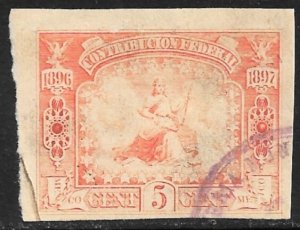 MEXICO REVENUES 1896-97 2c Contribucion Federal No Control CF113 Used