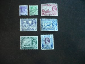 Stamps - Burma - Scott# 19,21,25-27,29,30 - Used Part Set of 7 Stamps