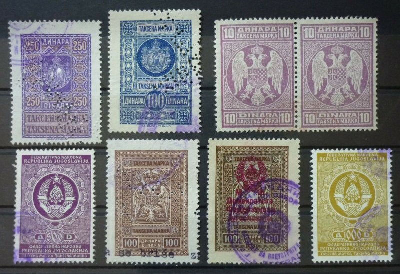 Yugoslavia Serbia Some High Value Revenue Stamps  C1