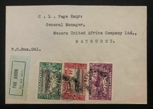 1938 Freetown Sierra Leone Airmail Cover To Bathurst Gambia