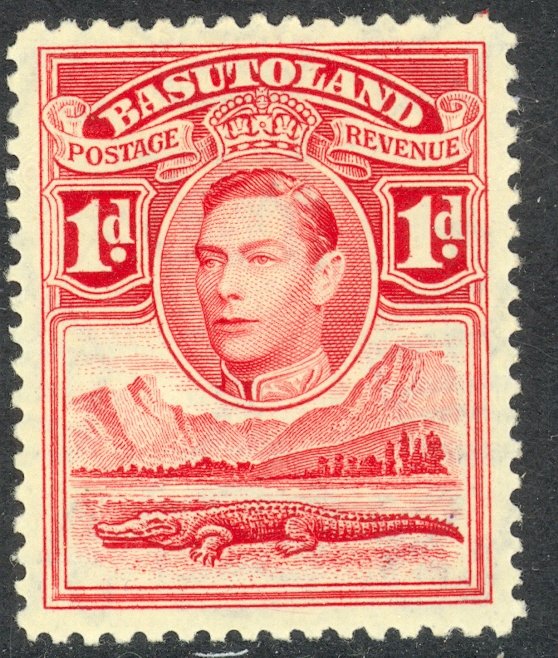 BASUTOLAND 1938 KGVI 1d Crocodile Pictorial Sc 19 MH