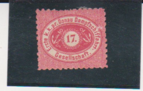 AUSTRIA, 1866 ,DONAU, DANUBE STEAM NAVIGATION, 17K, CARMIN ,Perforate MNH