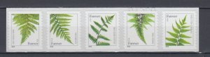 (F) USA #4977b  (2014) Ferns Forever Strip of 5 MNH