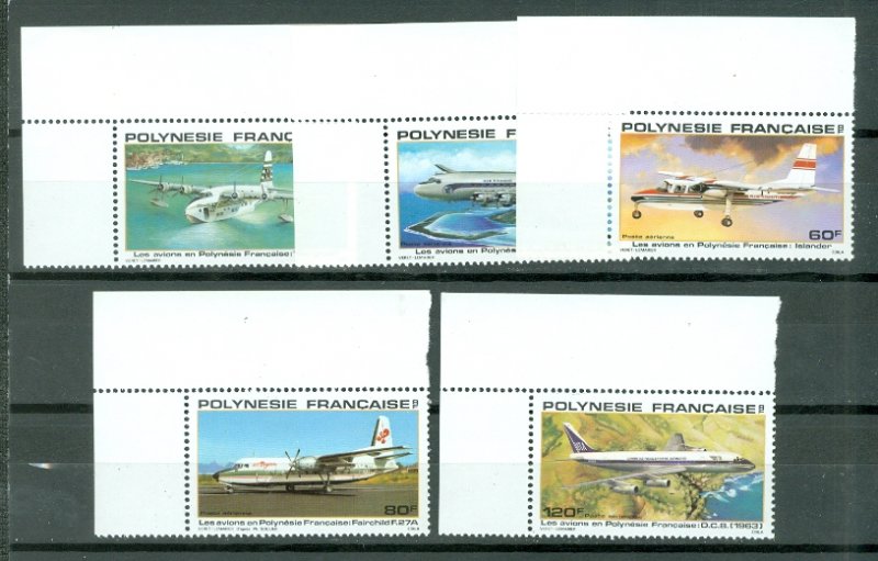 FRENCH POLYNESIA AIRPLANES #C172-176...SET...MNH...$16.00