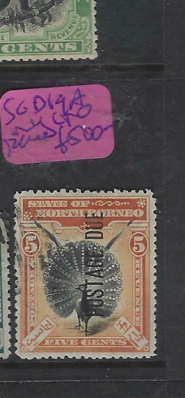 NORTH BORNEO  (P2601B)  5C POSTAGE DUE  ,  BIRD SG D19A  CTO,   RARE !!!!