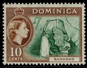 DOMINICA QEII SG150, 10c green & brown, NH MINT.