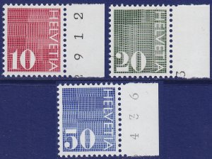 Switzerland - 1970 - Scott #521-523 - MNH - Numeral - from sheets