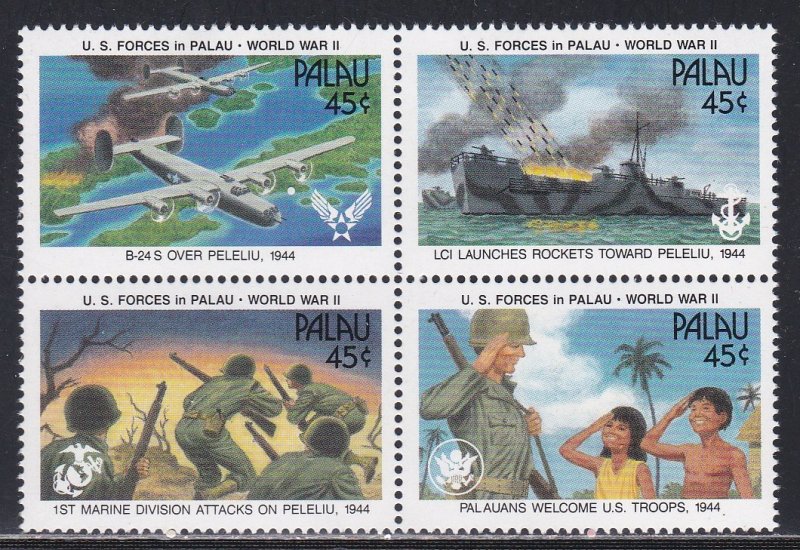 Palau # 257a & 258, U.S. Forces in Palau in W W II, NH, 1/2 Cat.