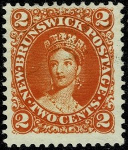 CANADA NEW BRUNSWICK QV 1860-63 2c ORANGE USED (VFU) SG10 P.12 VF