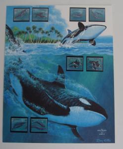 [59180] Kiribati 1994 Marine life Whales Illustrated art page MNH