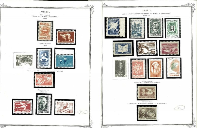 Brazil 1940-1957 MNH & Hinged in Mounts on Remaindered Scott Spec. Pages