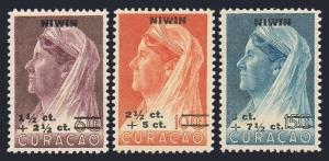 Neth Antilles B1-B3,MNH.Michel 250-252. Curacao Queen Wilhelmina,1947,surcharged