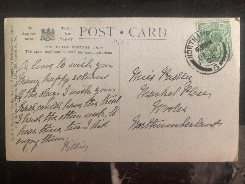 1905 North Hampton England Postcard cover The Glory Song CM Alexander Hymns