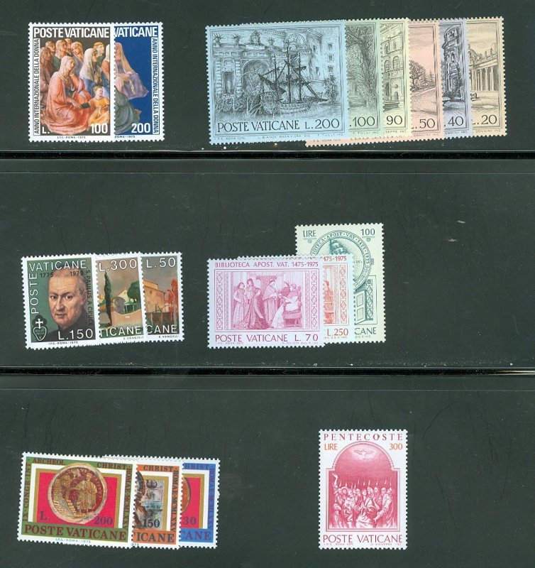 Vatican City 1975 Compete MNH Year Set