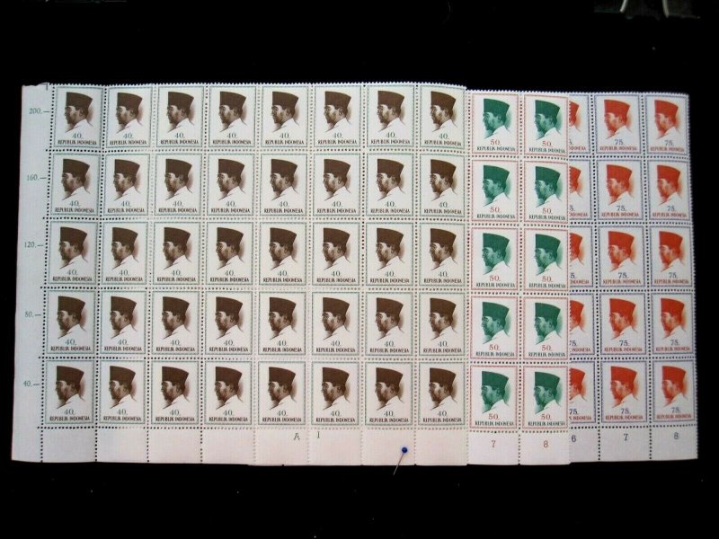 INDONESIA - SCOTT# 616-625 - PANE 40 - CS - MNH - CAT VAL $102.00