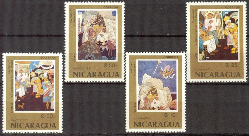 Nicaragua 1987 Christmas Art Paintings Set of 4 MNH **