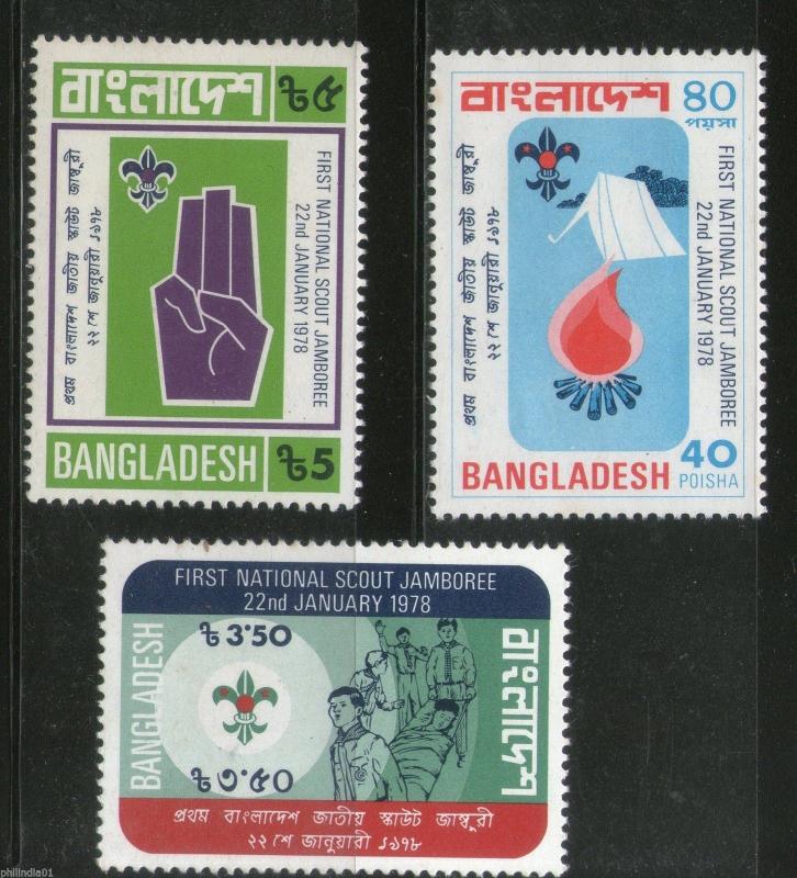 Bangladesh 1978 National Boy Scout Jamboree Emblem Sc 136-38 MNH # 1134