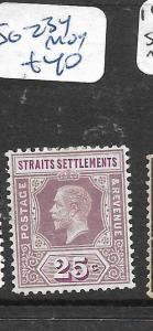 MALAYA  STRAITS SETTLEMENTS   (PP0706B) KGV  25C  SG 234  MOG