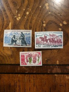 Stamps French Andorra Scott #155-7 nh