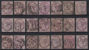 (M117) QV 1855-1900, A Selection of USED Surface Printed stamps on card